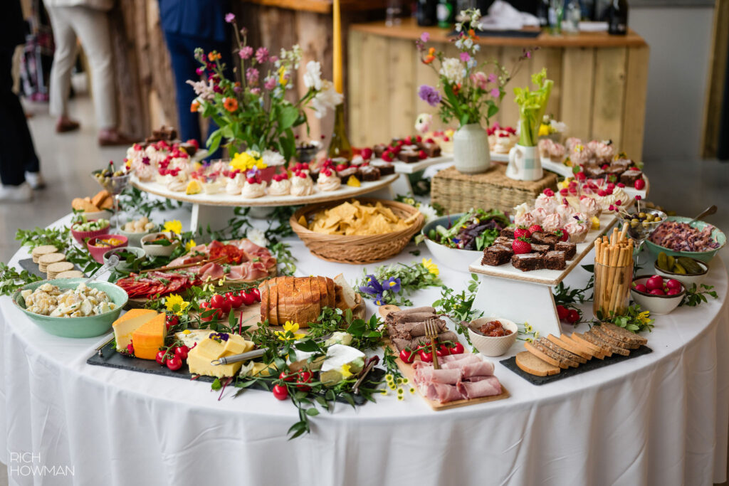 Wedding Breakfast Buffet in barn