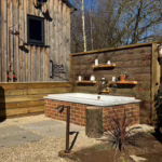 Bath outside shepherds hut