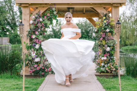 Bride flowing dress