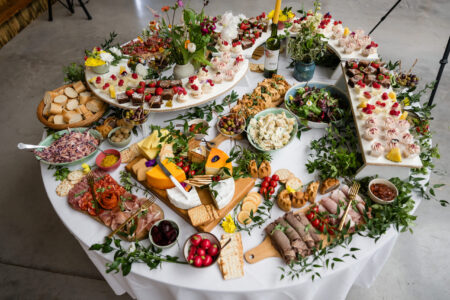 Wedding food platter table